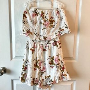 AE Strapless Floral Romper